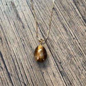 Vintage TIGER EYE pendant 16” chain